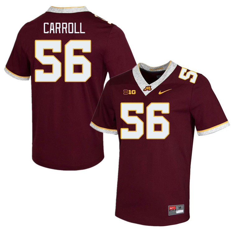 Men #56 Brett Carroll Minnesota Golden Gophers College Football Jerseys Stitched-Maroon